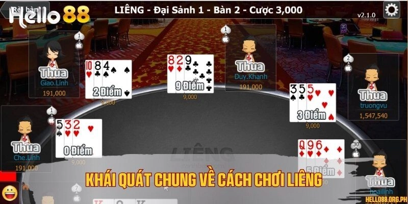 Khái quát chung về cách chơi Liêng